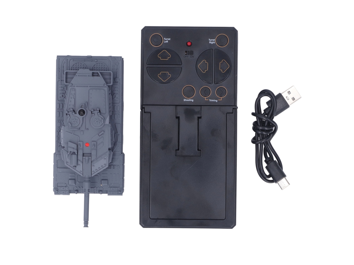 Brinquedo de tanque RC, controle remoto 2.4G, 360°, USB recarregável, transparente S/MARCA