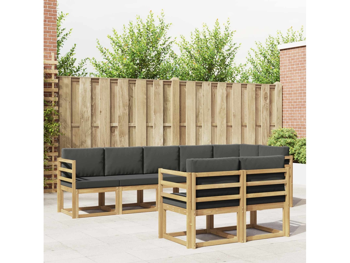 Vidaxl Conjunto De Sofás Para Exterior 8 Unid. Branco E Antracite