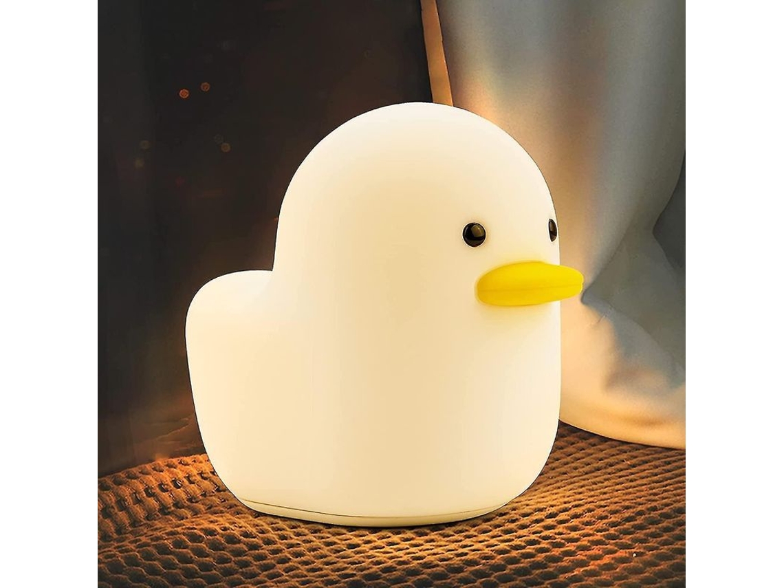 Luz Noturna Nova Line de Pato, Recarregável, Silicone, Sensor Tátil, Portátil