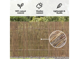 Painel De Cerca De Bambu Para Uso Externo Vidaxl Castanho Fibra De Bambu (140 X 500 Cm)