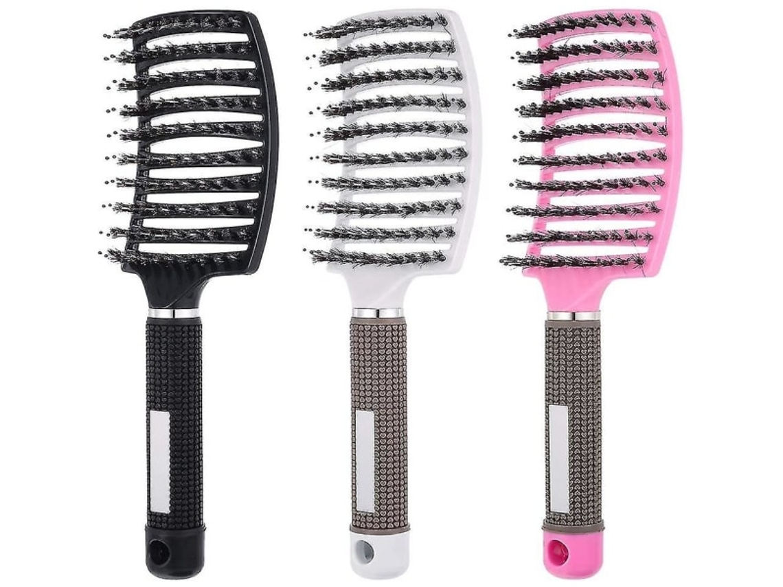 Pacote Com 3 Escovas De Cabelo Curvas Ventiladas Para Modelagem De Cabelo Brilvibera