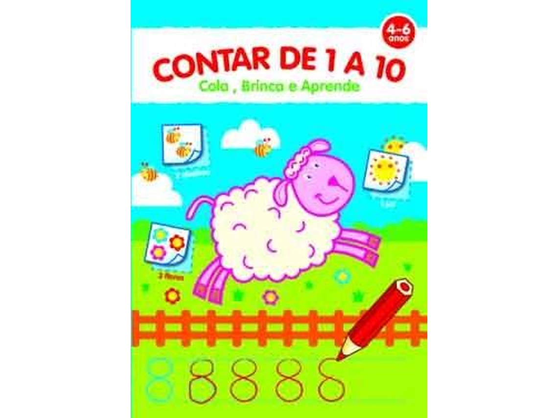 Livro Contar de 1 a 10 - Cola, Brinca e Aprende (Português)