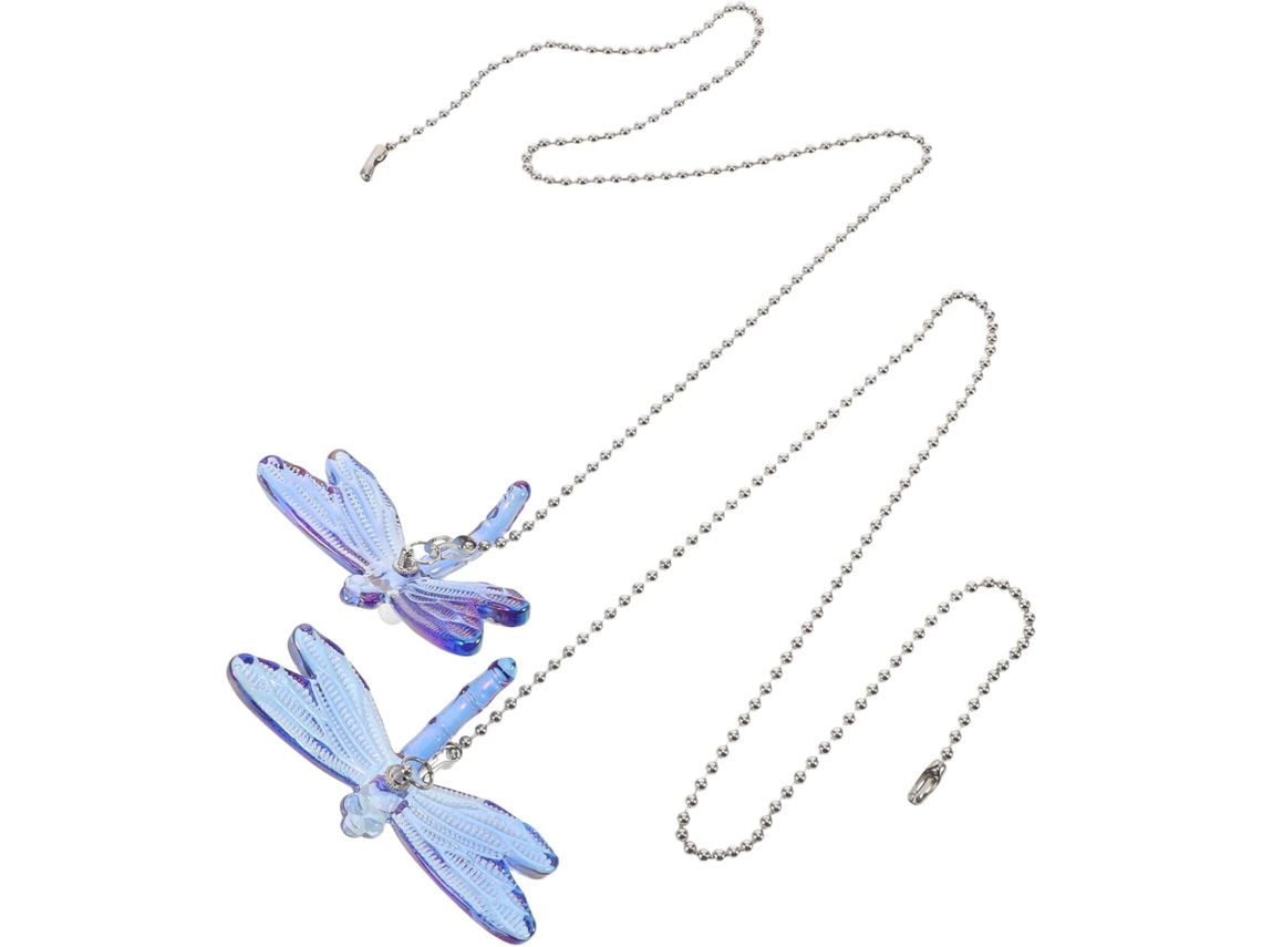 Corrente Decorativa De Cristal Para Ventilador De Teto, Puxador Suspenso Em Formato De Libélula Azul, Acessório Funcional. Gokoco