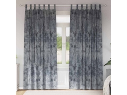 Vidaxl Cortinas De Veludo 2 Pcs Cinza Prata 260 X 140 Cm Veludo