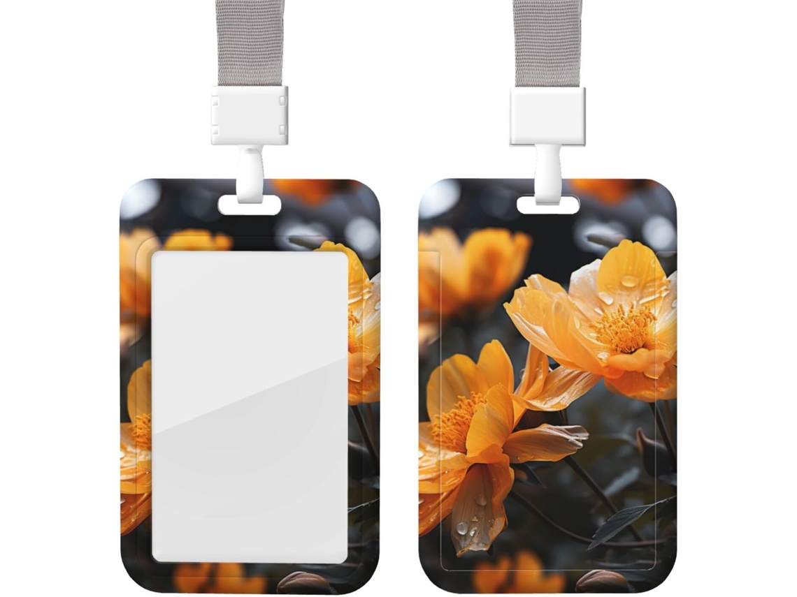 Suporte para Crachá de Jardim Tranquilo com Cordão Impermeável e Cartões de Plástico, Ideal para Identificação de Crachás