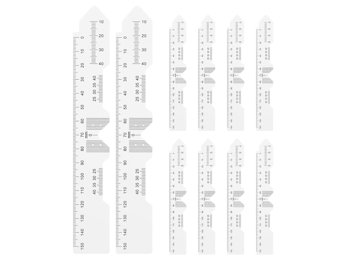 Régua Óptica Magiclulu De 10 Peças Para Medir A Distância Pupilar Dp Em Pvc Com Escala Transparente Ajuste Preciso