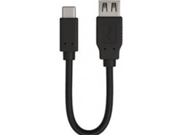 Cabo Adaptador EWENT Usb- C para Usb-A - Fêmea (0.15 cm - Preto)