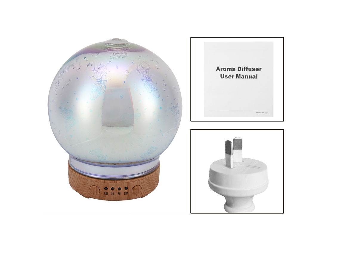 Humidificador Difusor Aromaterapia, Ultrassônico, 400ml, Luz Noturna LED, Silencioso | S/MARCA