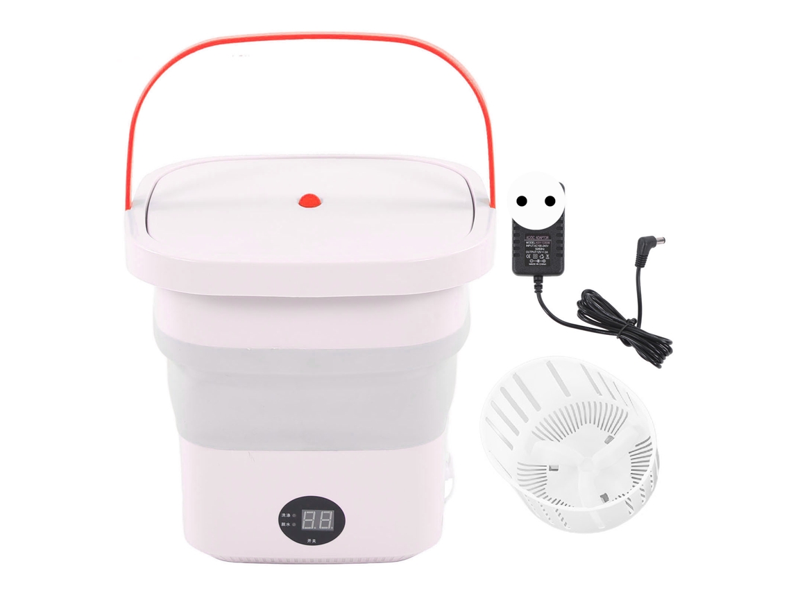 Mini máquina de lavar portátil 6L automática com painel LCD para viagens e apartamentos