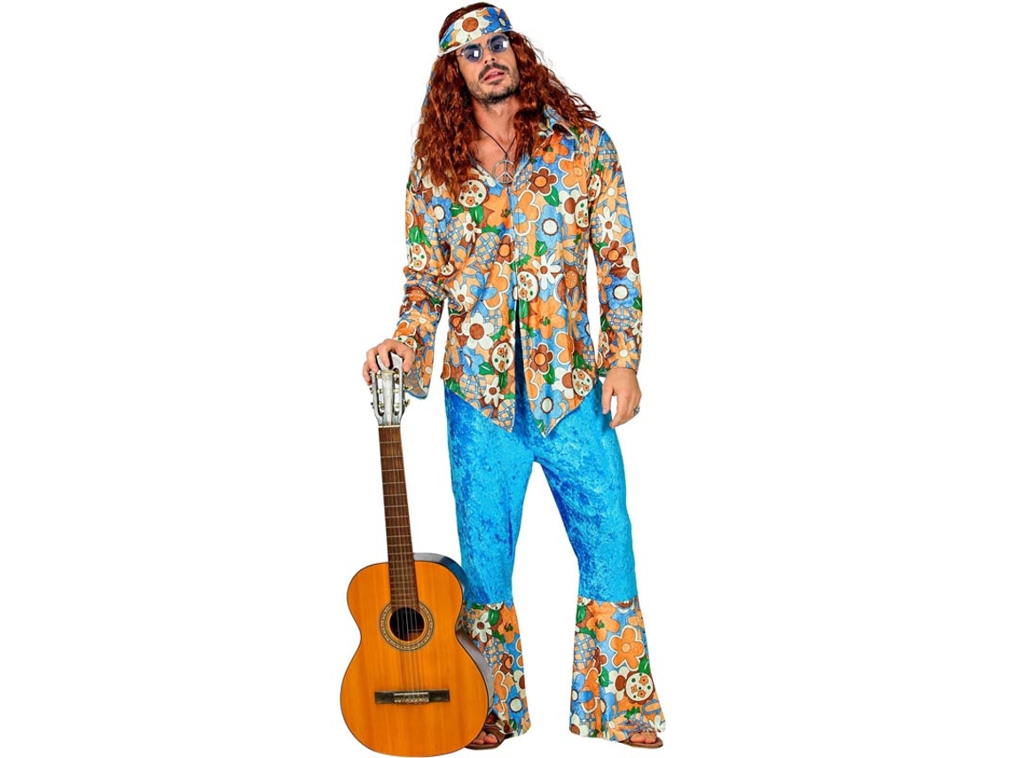 Fato Hippie Masculino Veludo Azul
