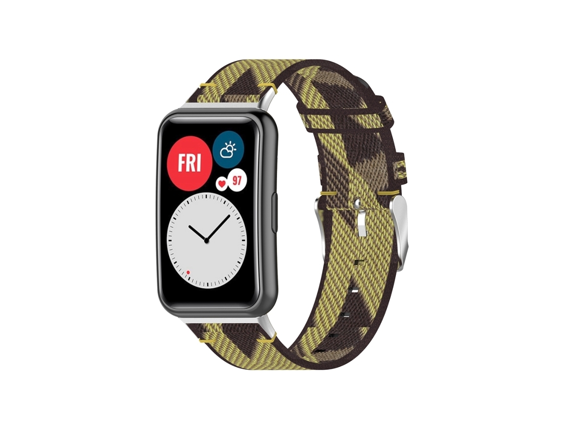 Bracelete de Smartwatch para Huawei Watch Fit Edição Especial Trançada de Nylon (Amarelo)