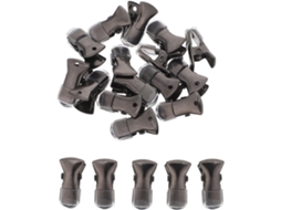 Conjunto de 20 alfinetes metálicos tipo jacarelado para roupas e chapéus, com capa protetora resistente e prática.