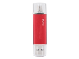 Pen Drive Usb De Uso Duplo, Cabeça Dupla, Alta Velocidade, 128g, Vermelho.