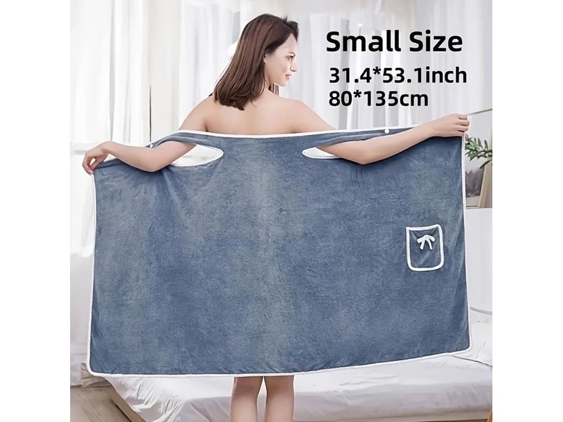 Toalha de Banho Resistente, em Tecido Fleece Coral, Pacote com 1 Unidade, Acessórios para Banheiro, Azul AQUAFORGE