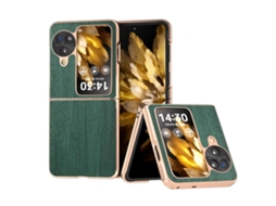 Capa De Celular De Pu Com Textura De Madeira E Revestimento Nano Para Oppo Find N3 Flip
