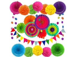 Decorações para Festa Multicor (20 Peças)