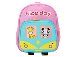 Primerox mochila Infantil Jardim de Infância Cartoon Animais Fofos Rosa Pano Oxford