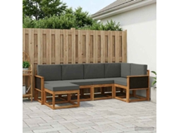 Vidaxl Conjunto De Sofás Para Exterior 6 Unid. Natural E Antracite
