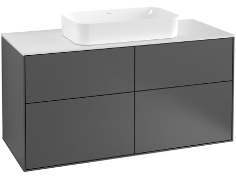 Villeroy Und Boch Finion Móvel de apoio G26200 1200X603X501Mm Mit Led- Beleuchtung Abdeckplatte Black Matt