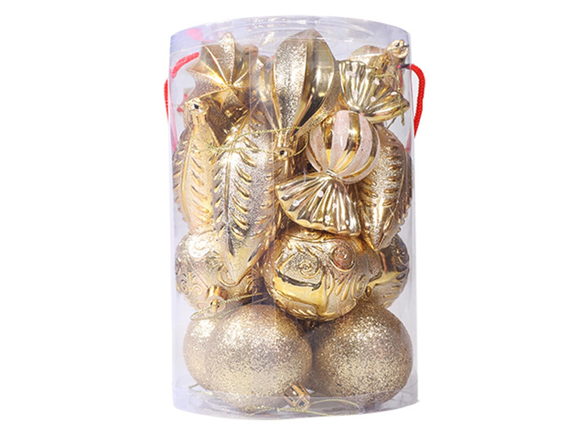 Bolas de Enfeite de Árvore de Natal Decoradas com Glitter