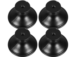 Heallily Conjunto De 4 Puxadores Redondos Pretos Para Móveis Em Aço Inox, Com Alça Confortável E Fácil Instalação