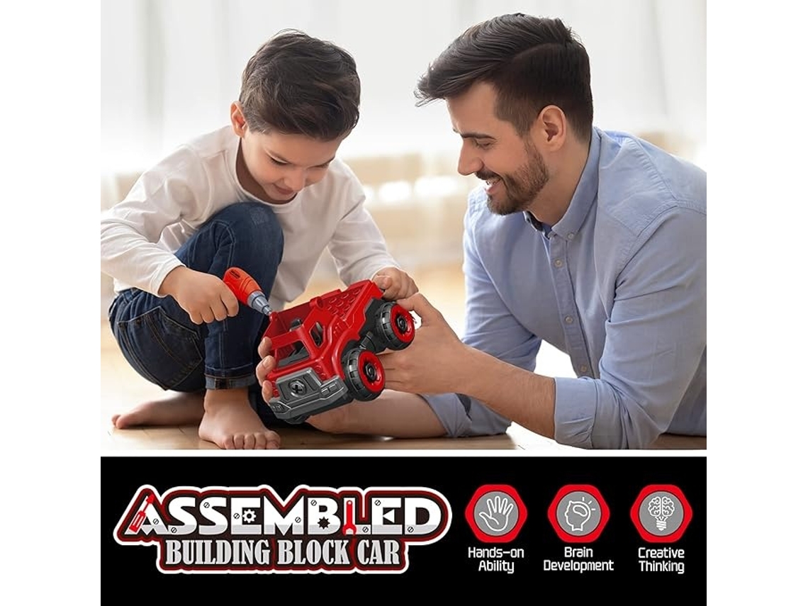 Brinquedo Com Berbequim Camião De Construção Destacvel 4 Em 1, Conjunto De Construção Stem Para Crianças De 3 A 8 Anos Lurelia