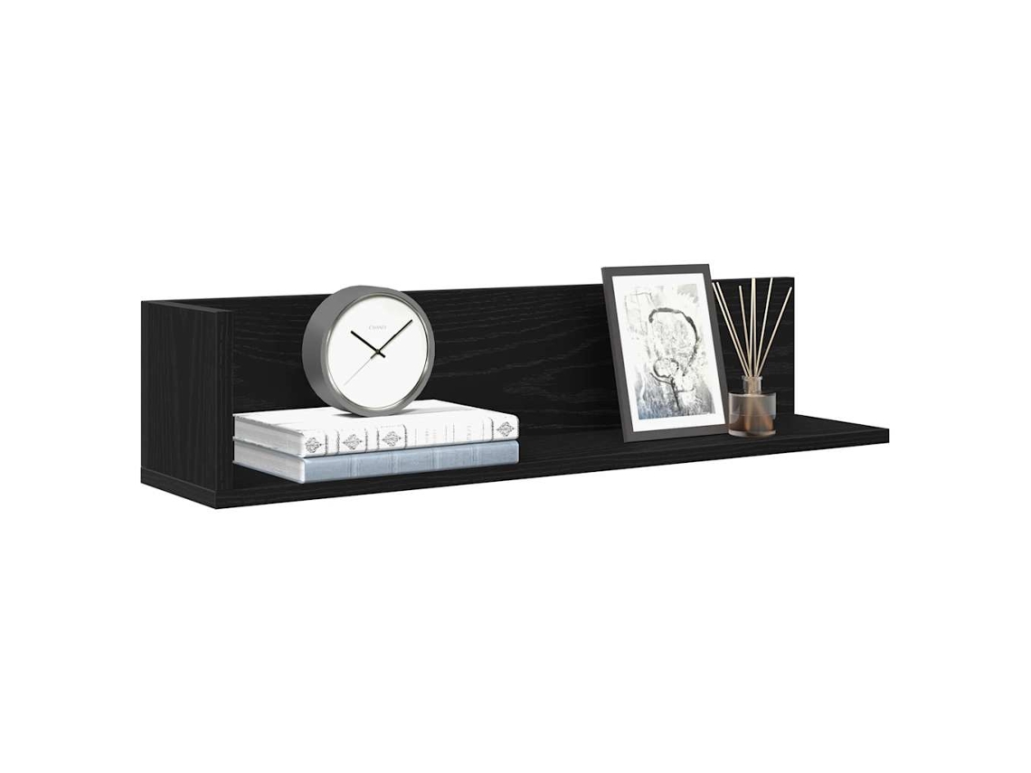 Vidaxl Estantes De Parede 2 Pcs 75x16,5x16,5cm Derivados Madeira Preto
