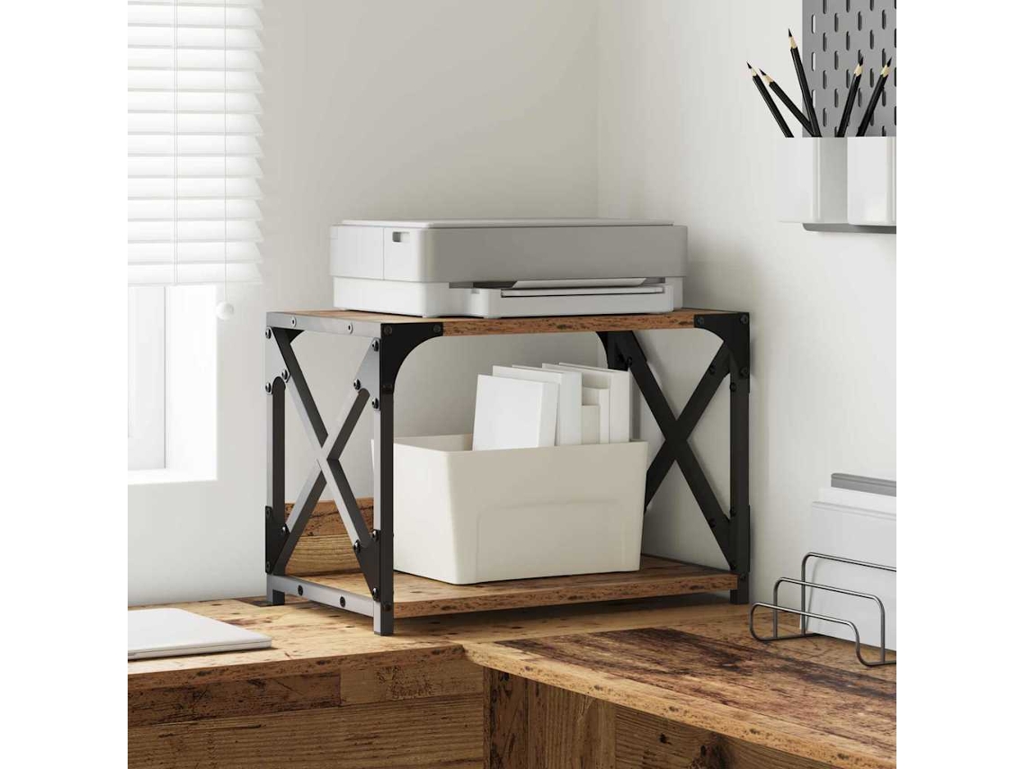Vidaxl Suporte Para Impressora Madeira Antiga 44 X 26 X 31.5 Cm