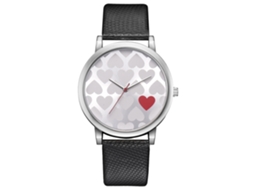 Relógio de Pulso Feminino de Moda com Cinto Pu Movimento de Quartzo Preto