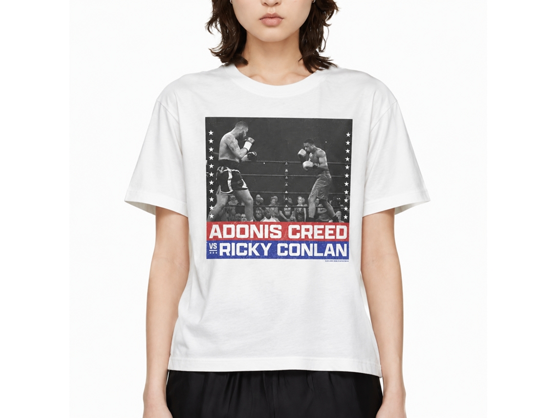 Rockinstone Rocky Movie Creed Vs Conlan White Adult T-shirt Size:m