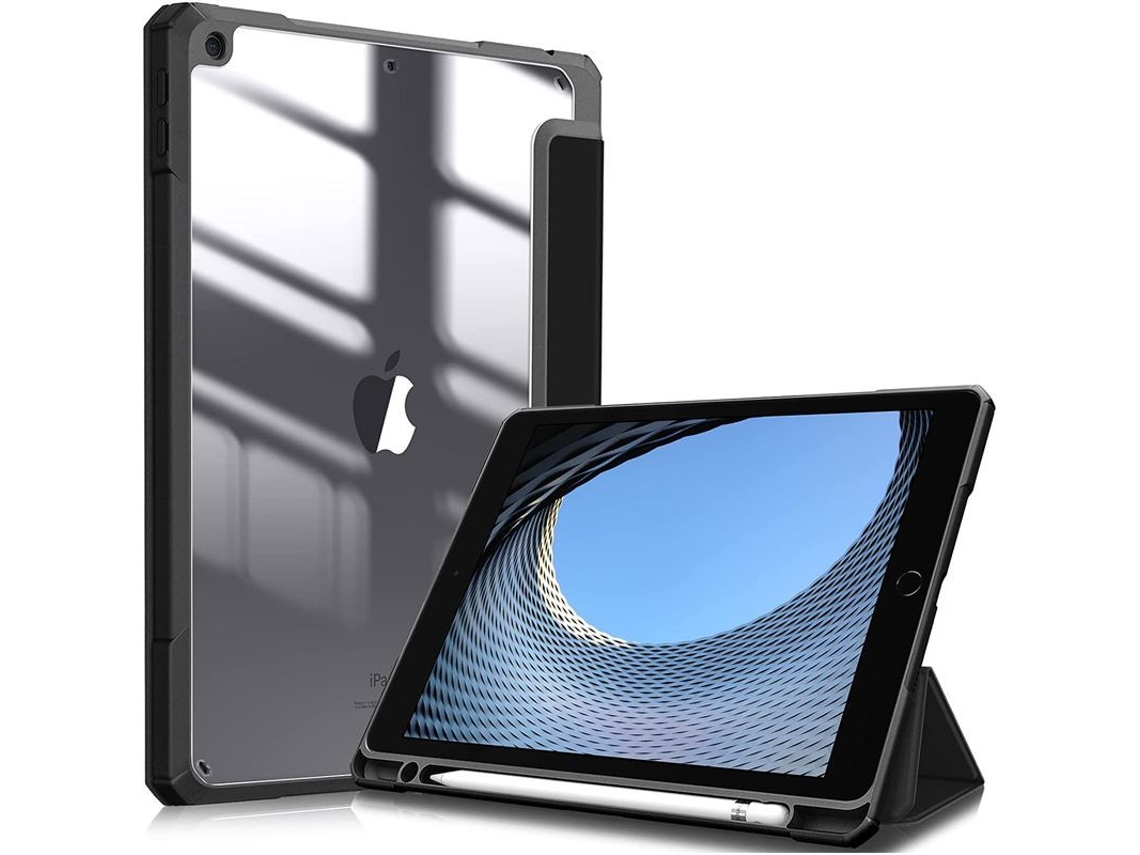 2026 capa Anti impacto para Ipad 10.2 7ª/8ª/9ª Geração com Estojo Pencil e Modo Sleep Wake Preta