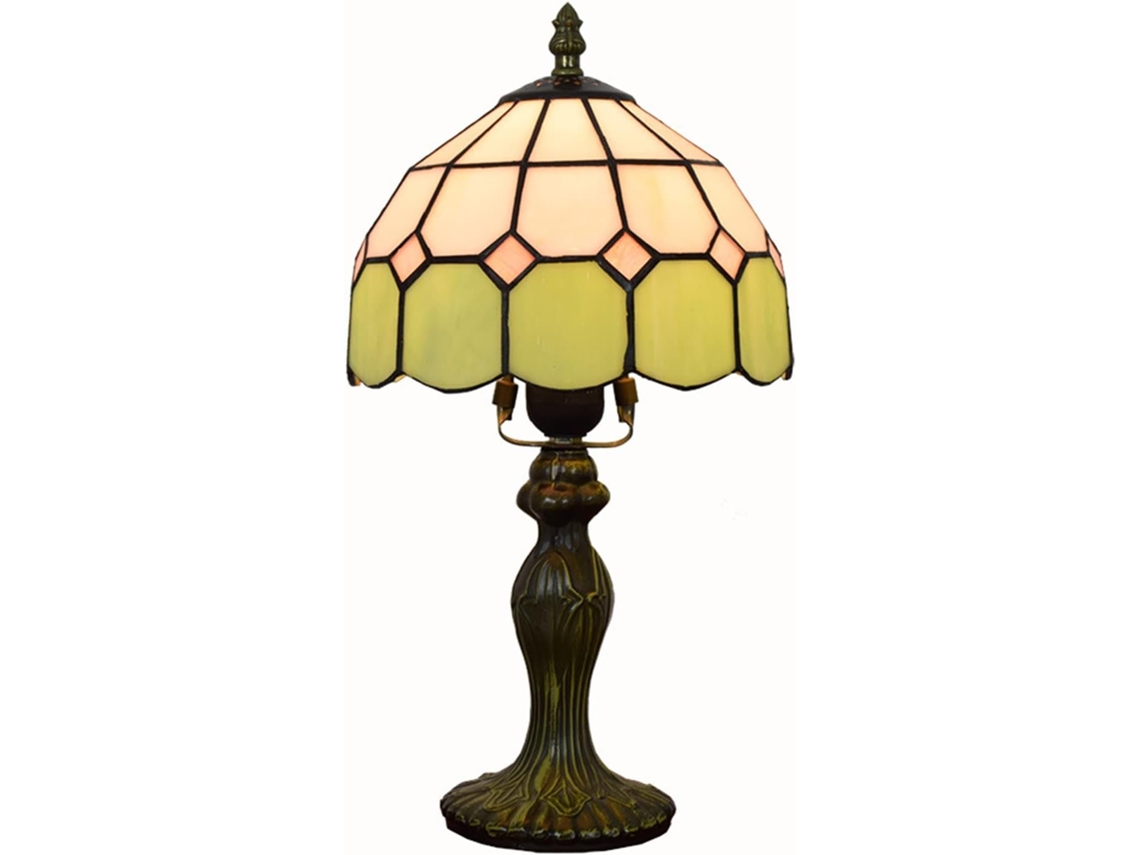 Abajur De Mesa Tiffany, Design Rústico Mediterrâneo Verde, Abajur De Mesa Em Vitral, Para Quarto, Sala De Estar, Casa
