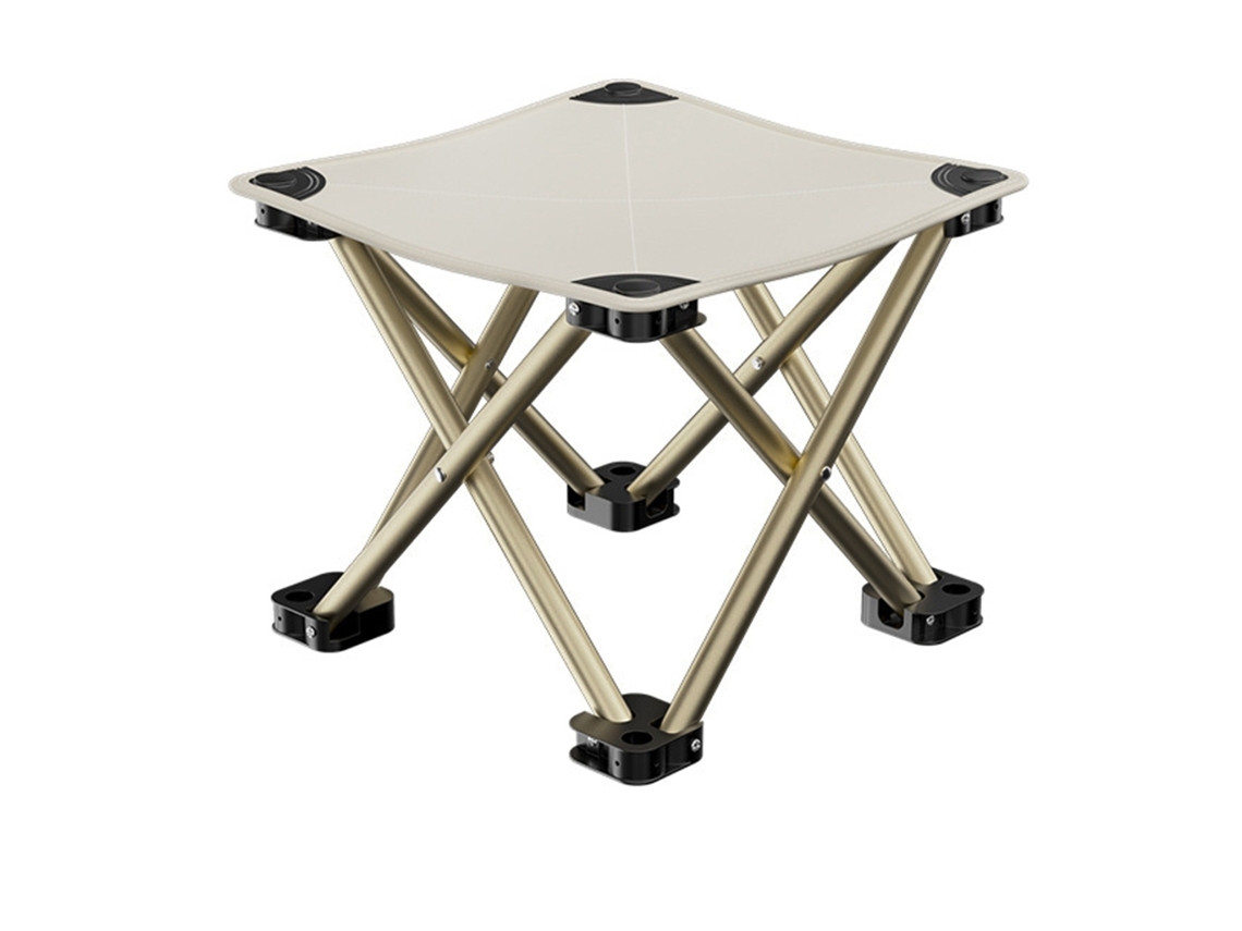 Cadeira de camping dobrável portátil, com apoio para os pés, bege | AQUAFORGE | AQUAFORGE