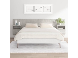 Bed Headboard With Cabinet, Bed Headboards With Cabinets Vidaxl Cinzeto Madeira Processada (n/a)