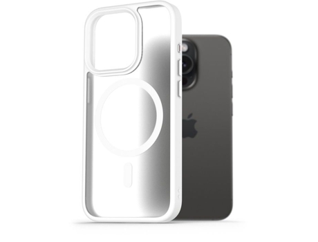 Capa fosca compatível com Magsafe para iPhone 15 Pro, branca, Alzaguard