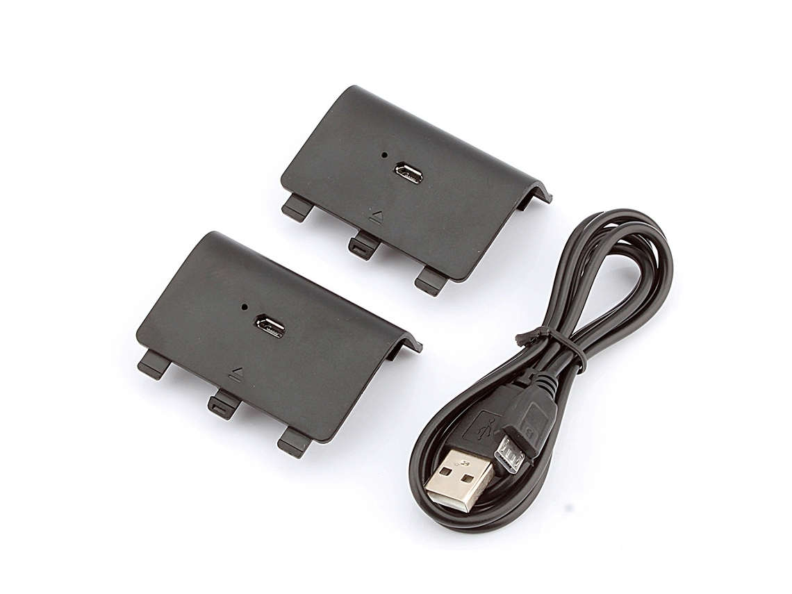 2 Pacotes De Baterias Recarregáveis De 2400mah Com Cabo Usb Para Controle De Mão Xbox One