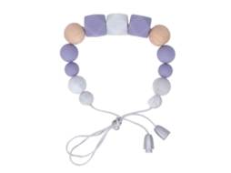 Colar de silicone macio para morder com contas coloridas e brilhantes para bebês, Roxo Lilás