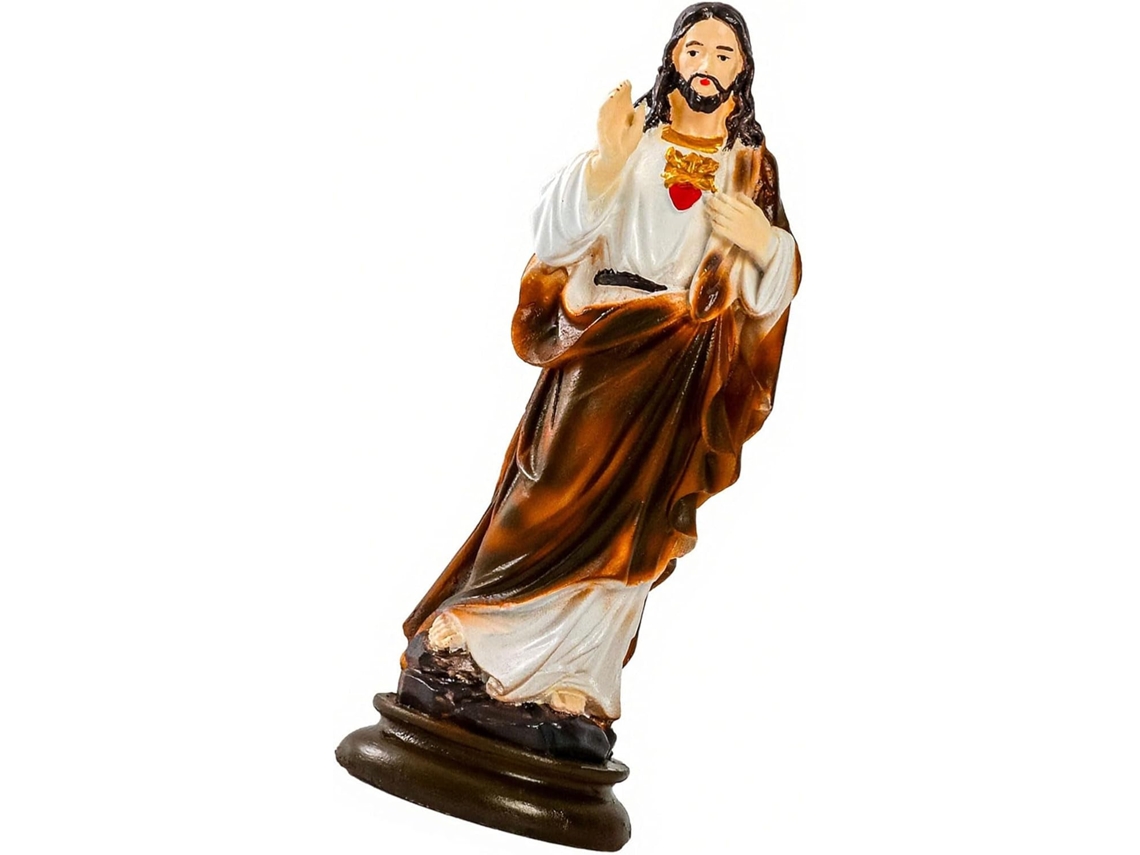 Estátua Católica Em Resina Para Decoração De Escritório Ou Sala De Oração.