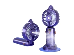 Laxiscreed Ventilador De Mão Com Display Digital, Recarregável E Com Partida De Spray Refrescante