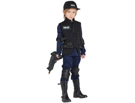 ATOSA Polizisten-Kostüm Für Kinder 7–9 Jahre – Inkl. Mütze, Hemd & Hose, Für Karneval & Halloween