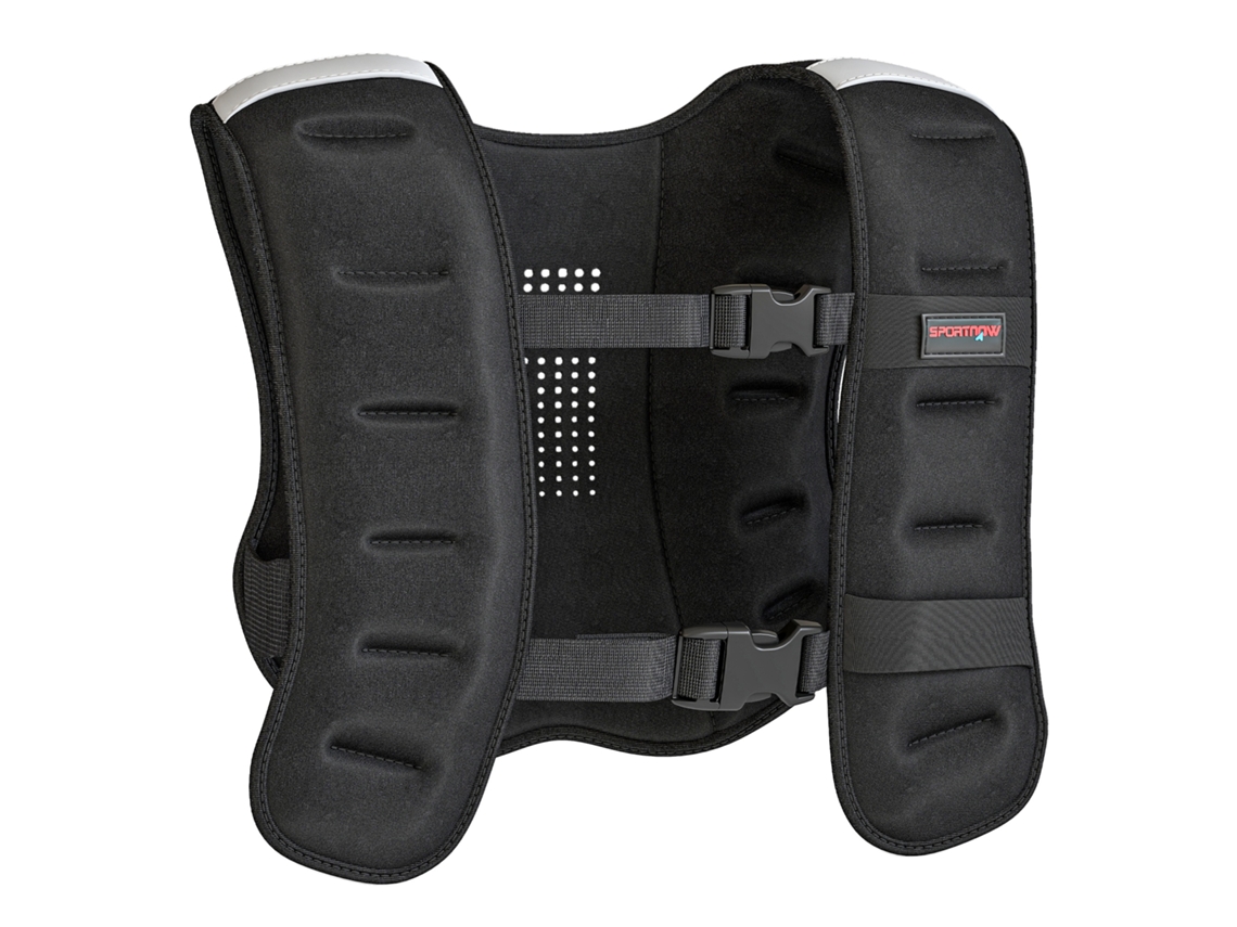 Colete Ponderado 8 kg com Cintas Ajustáveis e Faixas Refletivas, neoprene e areia, 43x33 cm, preto BTFORUS