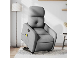 Vidaxl Poltrona Reclinável Massagens Tecido Cinzento-claro