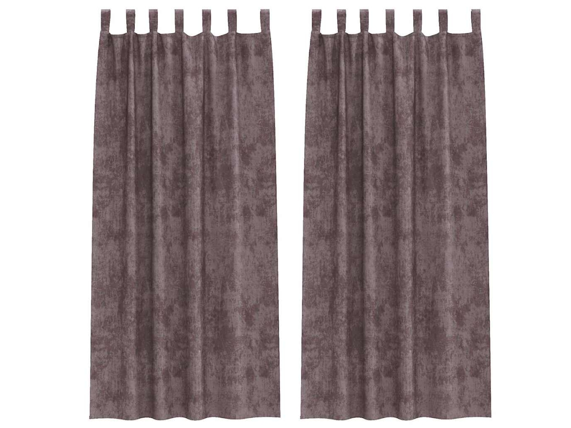 Conjunto 2 Cortinas De Veludo Vidaxl Castanho Veludo (225 X 140 Cm)
