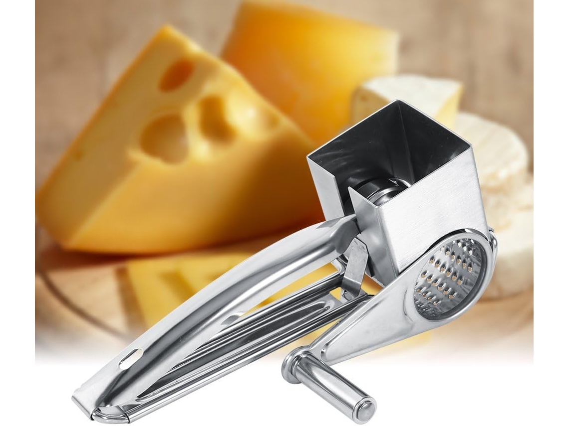 Ralador De Queijo Multifuncional Giratório Em Aço Inoxidável Para Cozinha, Ralador De 1 Rolo