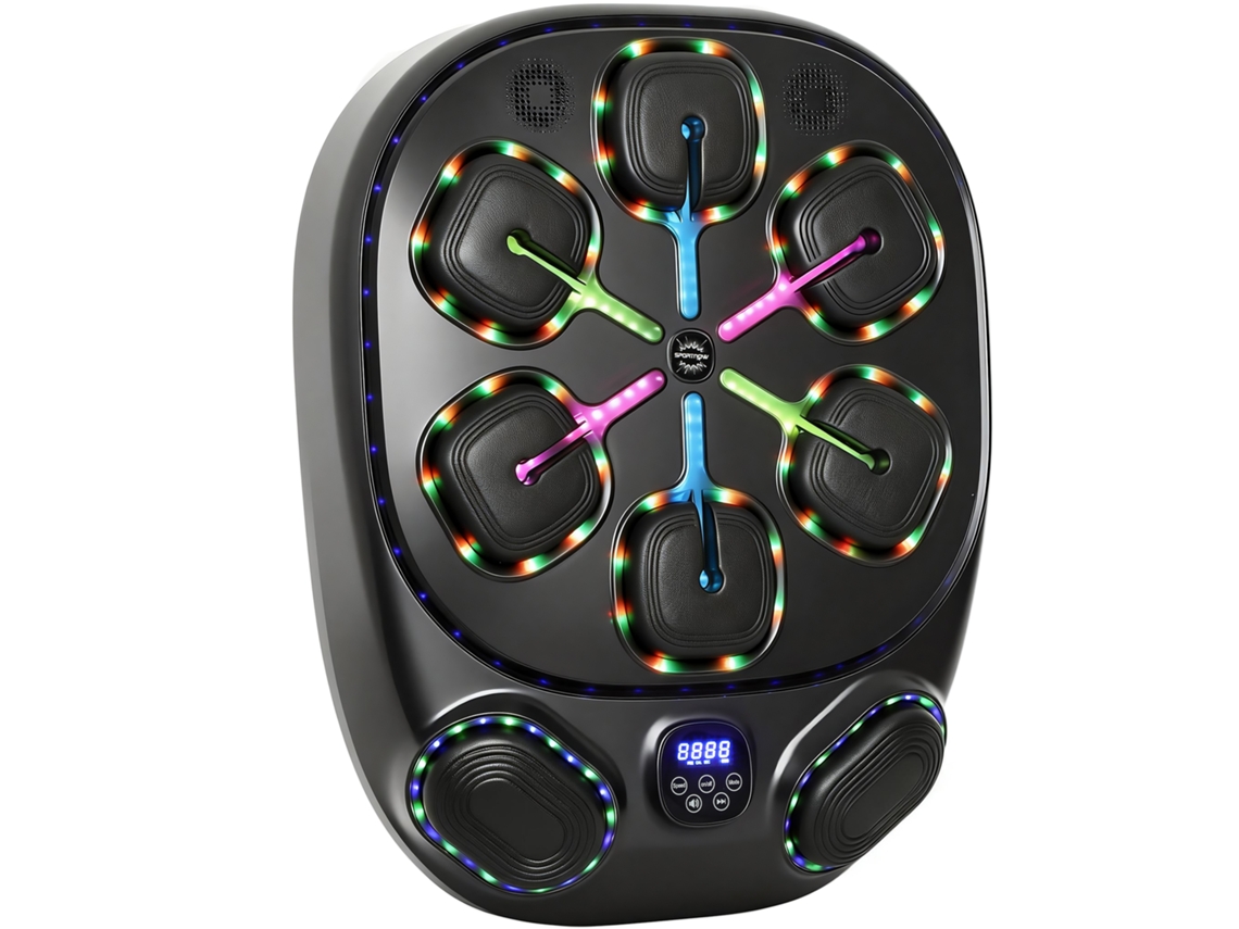 Máquina de Boxe Musical S/MARCA parede, 9 modos, LEDs, Bluetooth 61x48x11cm