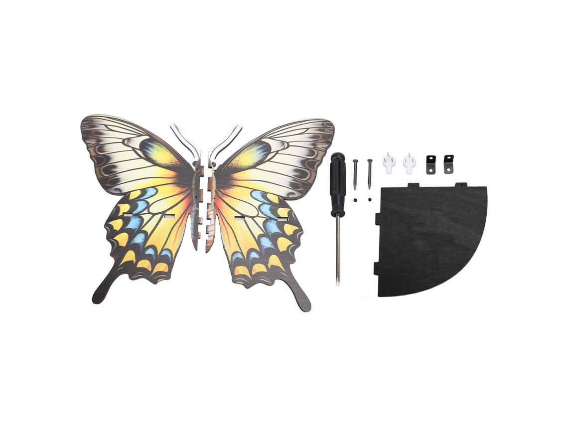 Repisa Esquina De Madera Con Mariposa Estética Para Sala De Estar