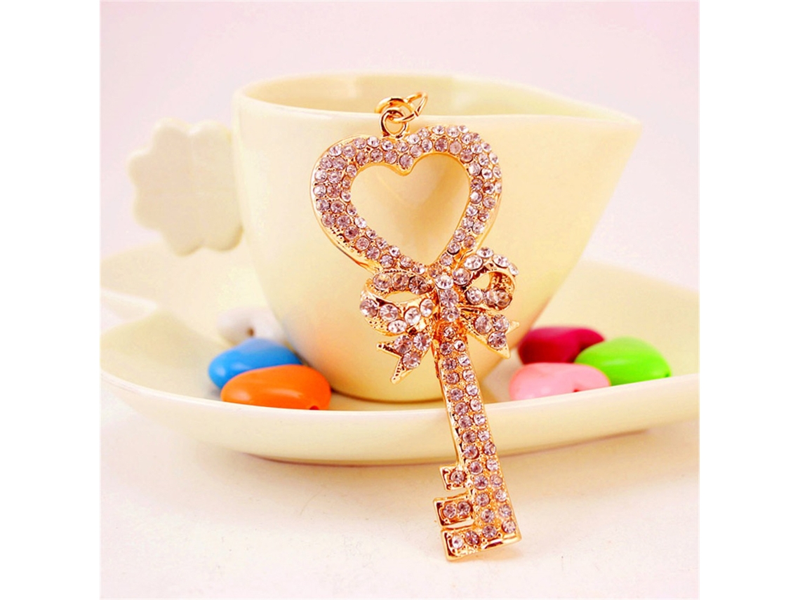 Chaveiro Acessório Fashion Decoração Com Strass Branco