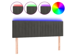 Cabeceira de Cama com Luzes Led Veludo Cinza Escuro MAISON EXCLUSIVE (144x5x78 cm)