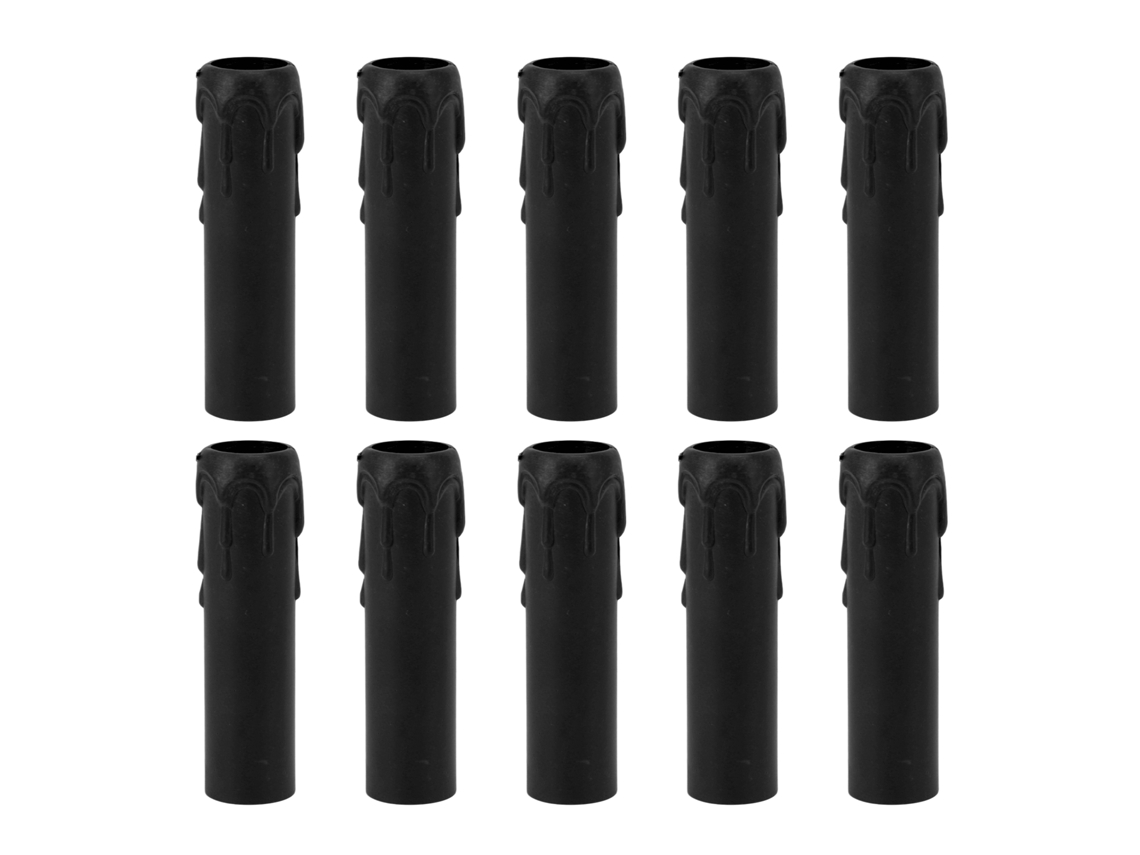 2026 10 Peças Capas para Velas de 4 Polegadas para Candelabro Vintage com Simulação de Gotas de Cera Preto