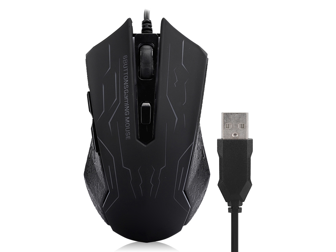 RATÓN USB con Cable RGB Aj52, Dpi Ajustable 750-2400, Ergonómico, Para Ordenadores y Juegos